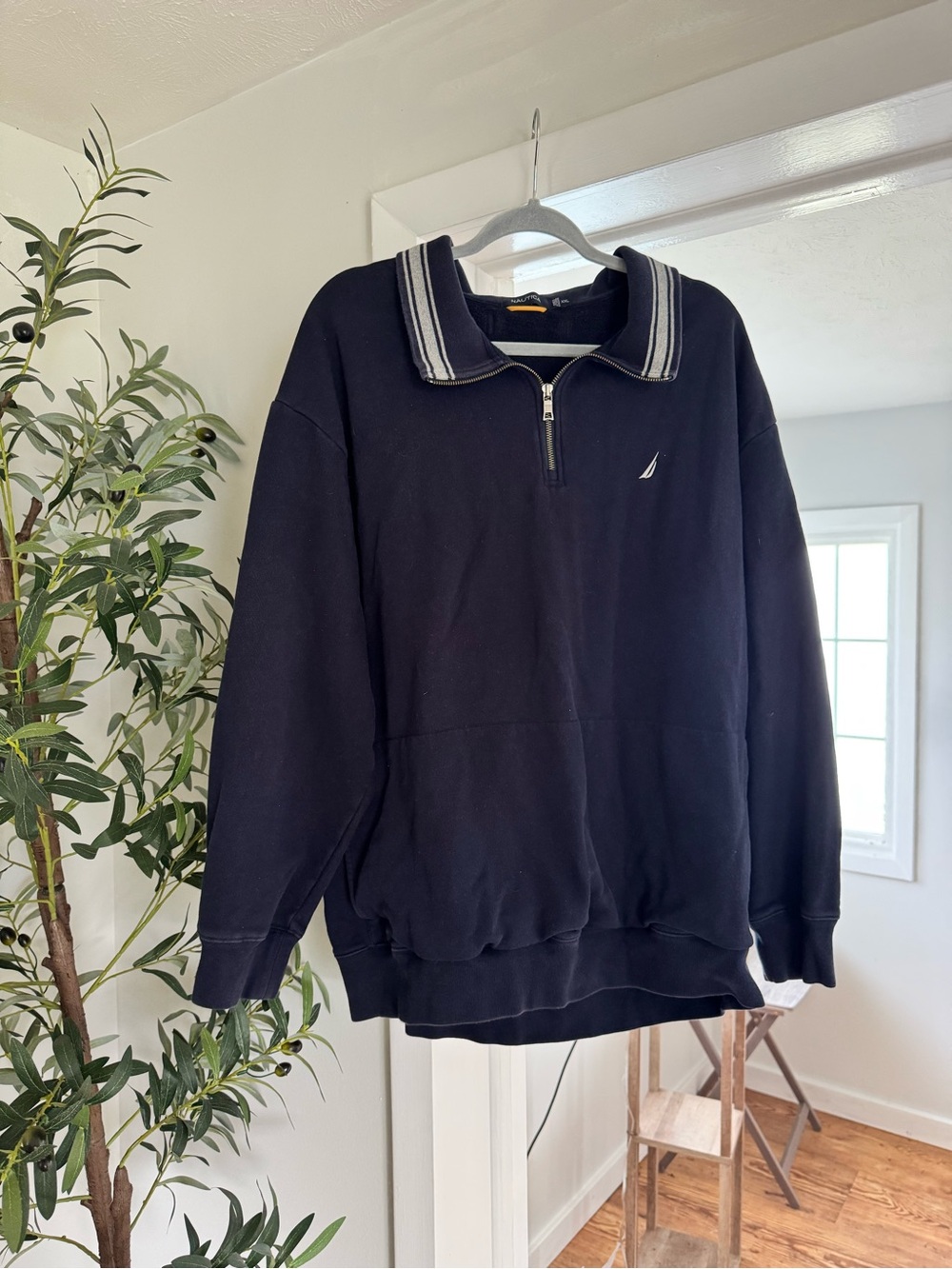 Nautica Men’s Navy Quarter-Zip Pullover Sweater XXL